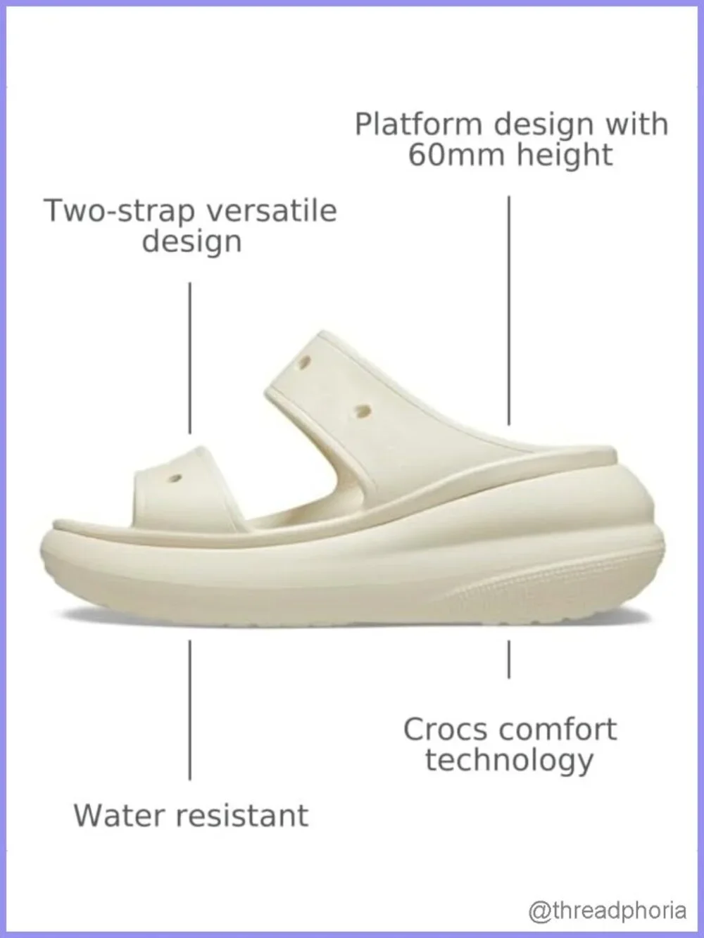 Women's Classic Crush Platform Sandals 60mm Slip-On Clogs